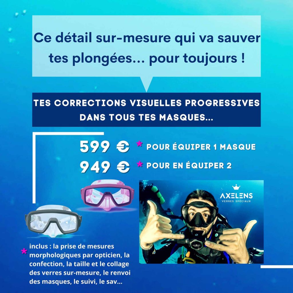 Offres masques de plongée avec correction visuelle